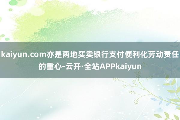 kaiyun.com亦是两地买卖银行支付便利化劳动责任的重心-云开·全站APPkaiyun
