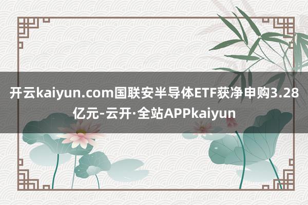 开云kaiyun.com国联安半导体ETF获净申购3.28亿元-云开·全站APPkaiyun